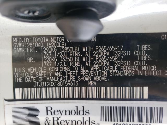 Photo 10 from auction – 2008 LEXUS GX 470 with VIN JTJBT20X180159613