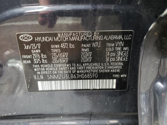 Photo 10 from auction – 2018 HYUNDAI SANTA FE S with VIN 5NMZU3LB6JH068590