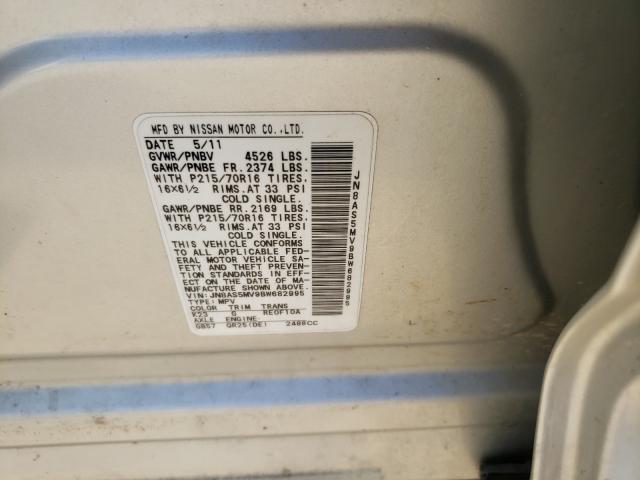 Photo 10 from auction – 2011 NISSAN ROGUE S with VIN JN8AS5MV9BW682995