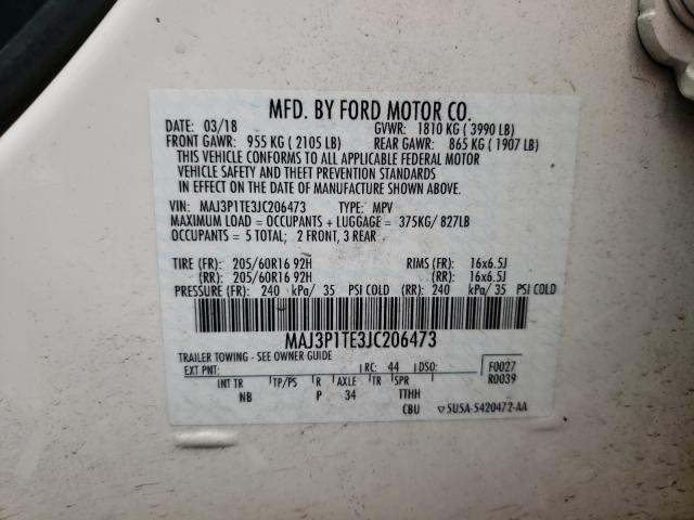 Photo 10 from auction – 2018 FORD ECOSPORT S with VIN MAJ3P1TE3JC206473