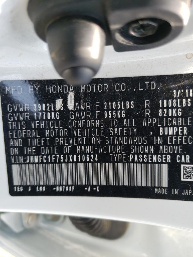 Photo 10 from auction – 2018 HONDA CIVIC EXL with VIN JHMFC1F75JX010624