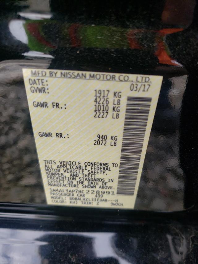 Photo 10 from auction – 2017 NISSAN ALTIMA 2.5 with VIN 1N4AL3AP7HC228991