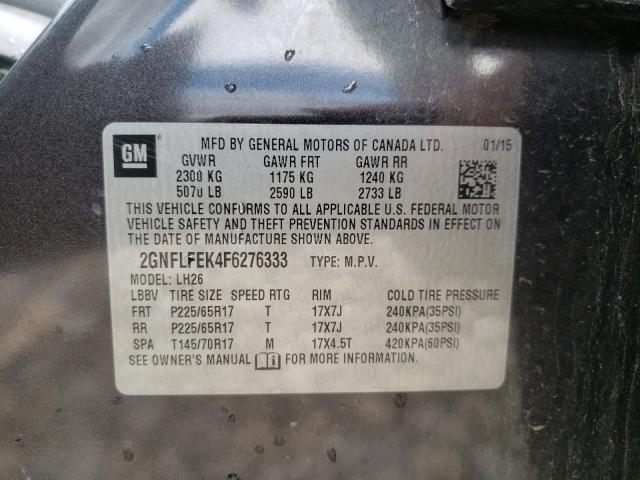 Photo 10 from auction – 2015 CHEVROLET EQUINOX LT with VIN 2GNFLFEK4F6276333