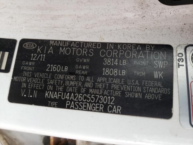 Photo 10 from auction – 2012 KIA FORTE EX with VIN KNAFU4A26C5573012