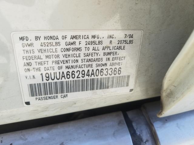 Photo 10 from auction – 2004 ACURA TL with VIN 19UUA66294A063366