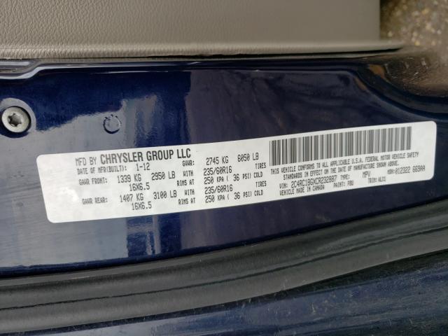 Photo 10 from auction – 2012 CHRYSLER TOWN & COU with VIN 2C4RC1BGXCR232887