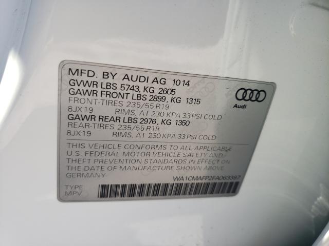 Photo 10 from auction – 2015 AUDI Q5 TDI PRE with VIN WA1CMAFP2FA063397