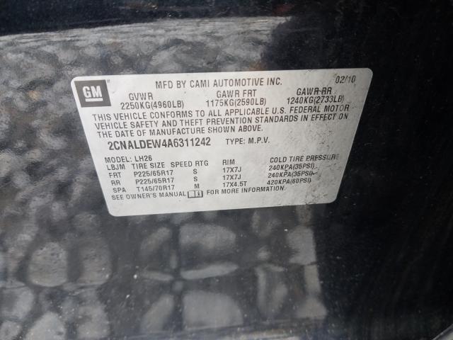 Photo 10 from auction – 2010 CHEVROLET EQUINOX with VIN 2CNALDEW4A6311242