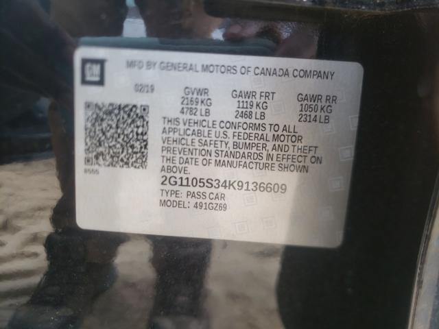 Photo 10 from auction – 2019 CHEVROLET IMPALA PRE with VIN 2G1105S34K9136609