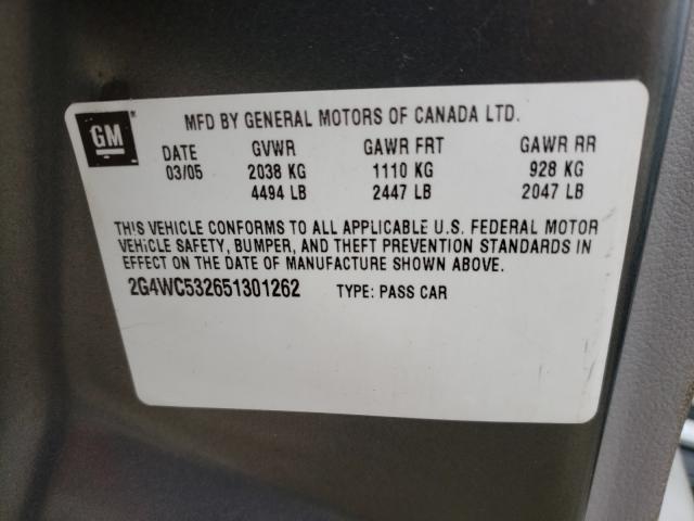 Photo 10 from auction – 2005 BUICK LACROSSE C with VIN 2G4WC532651301262