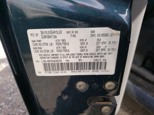Photo 10 from auction – 2005 JEEP LIBERTY SP with VIN 1J4GL48KX5W508333