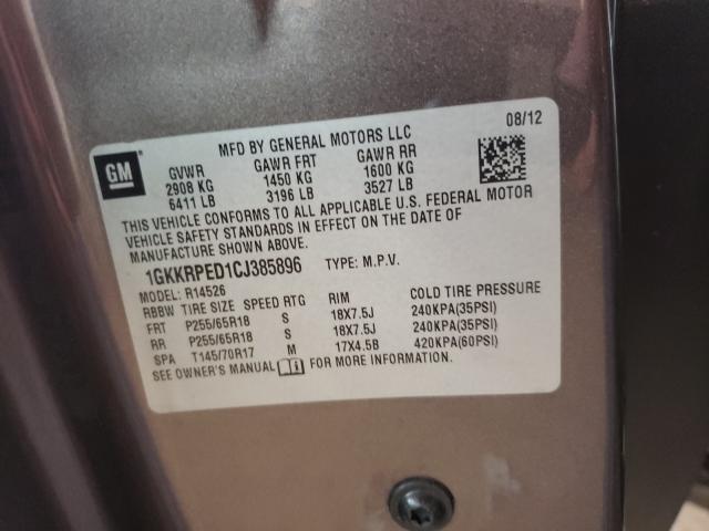 Photo 10 from auction – 2012 GMC ACADIA SLE with VIN 1GKKRPED1CJ385896