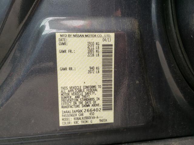 Photo 10 from auction – 2013 NISSAN ALTIMA 2.5 with VIN 1N4AL3AP6DC266402