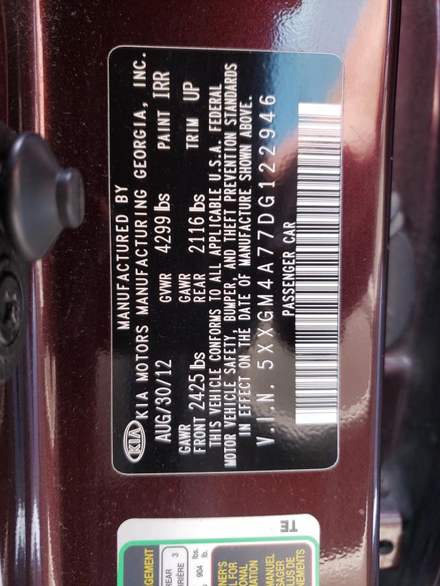 Photo 10 from auction – 2013 KIA OPTIMA LX with VIN 5XXGM4A77DG122946