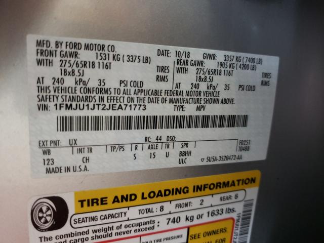 Photo 10 from auction – 2018 FORD EXPEDITION with VIN 1FMJU1JT2JEA71773