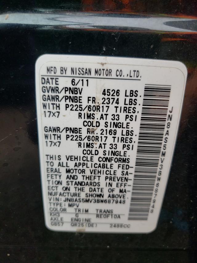 Photo 10 from auction – 2011 NISSAN ROGUE S with VIN JN8AS5MV3BW687948