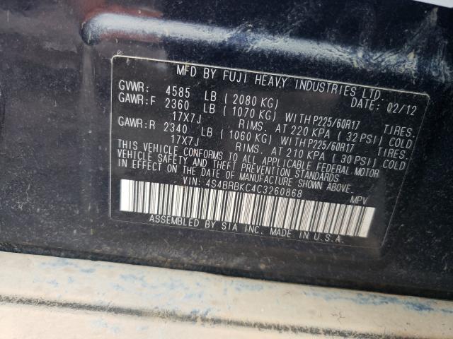Photo 10 from auction – 2012 SUBARU OUTBACK with VIN 4S4BRBKC4C3260868