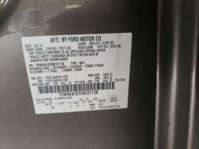 Photo 10 from auction – 2014 FORD FLEX SEL with VIN 2FMHK6C83EBD27138