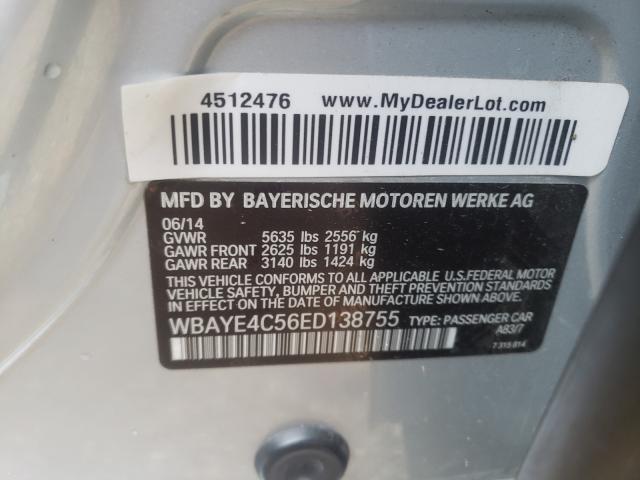 Photo 10 from auction – 2014 BMW 740 LI with VIN WBAYE4C56ED138755