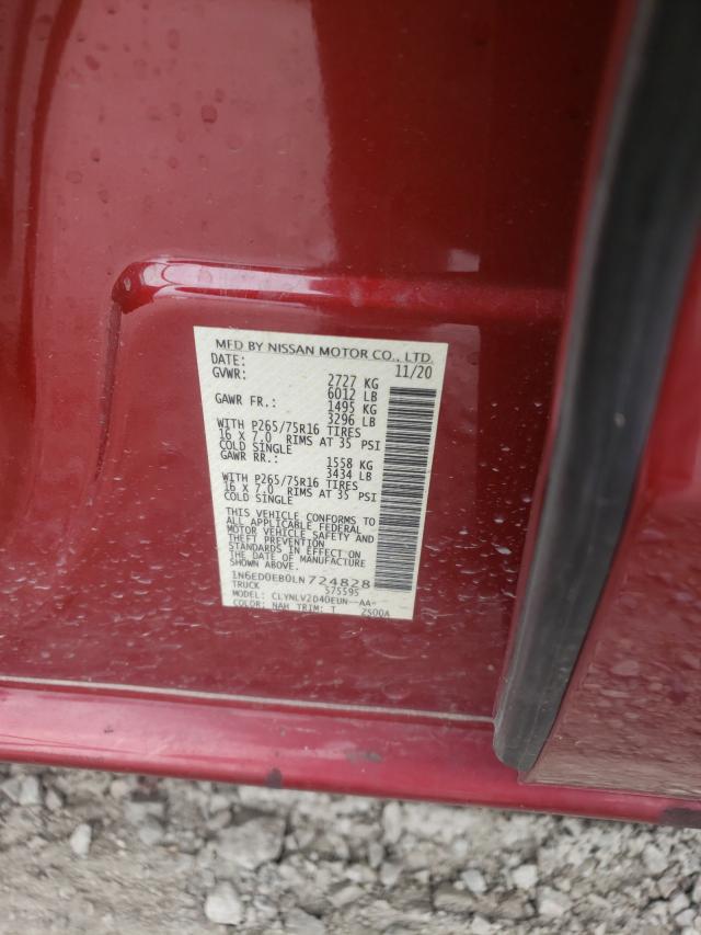 Photo 10 from auction – 2020 NISSAN FRONTIER S with VIN 1N6ED0EB0LN724828