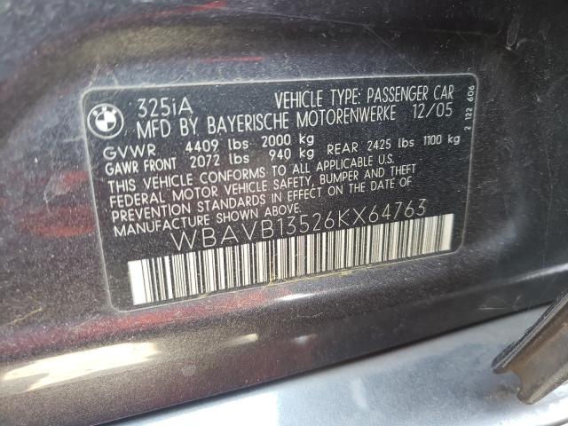 Photo 10 from auction – 2006 BMW 325I with VIN WBAVB13526KX64763
