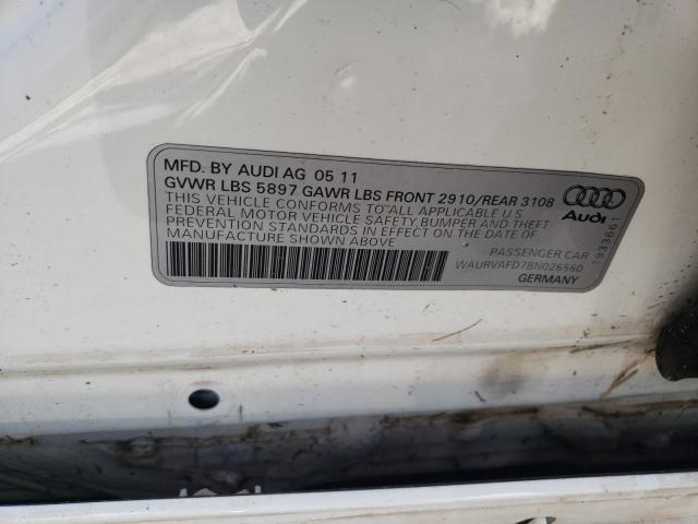 Photo 10 from auction – 2011 AUDI A8 L QUATT with VIN WAURVAFD7BN026560