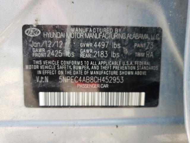 Photo 10 from auction – 2012 HYUNDAI SONATA SE with VIN 5NPEC4AB8CH452953