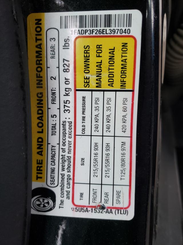 Photo 10 from auction – 2014 FORD FOCUS SE with VIN 1FADP3F26EL397040