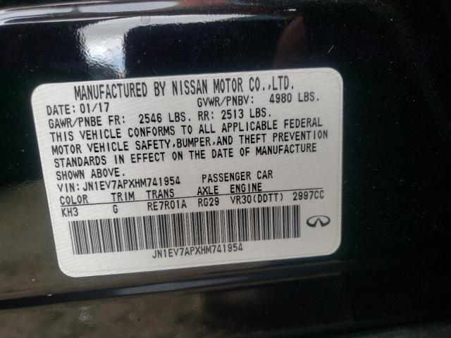 Photo 10 from auction – 2017 INFINITI Q50 PREMIU with VIN JN1EV7APXHM741954