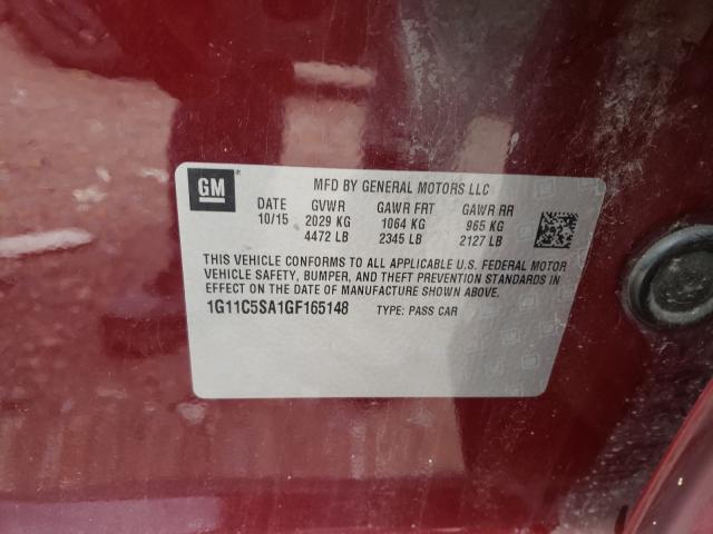Photo 10 from auction – 2016 CHEVROLET MALIBU LIM with VIN 1G11C5SA1GF165148