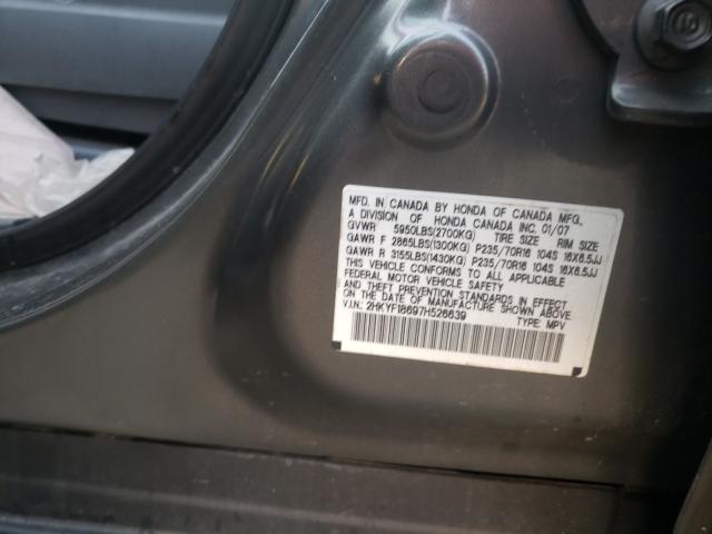 Photo 10 from auction – 2007 HONDA PILOT EXL with VIN 2HKYF18697H526639