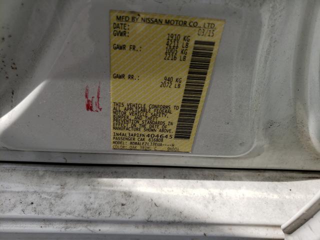 Photo 10 from auction – 2015 NISSAN ALTIMA 2.5 with VIN 1N4AL3AP1FN404645