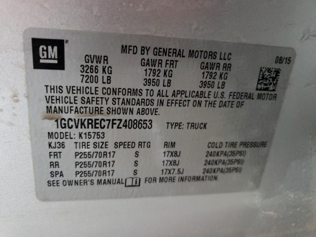 Photo 10 from auction – 2015 CHEVROLET SILVERADO with VIN 1GCVKREC7FZ408653