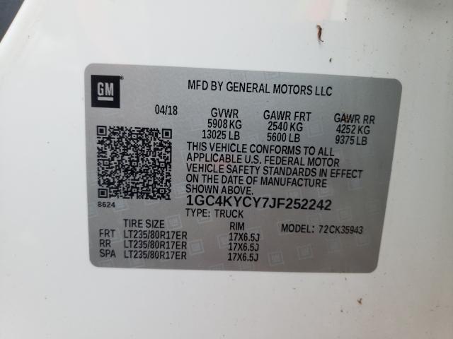 Photo 10 from auction – 2018 CHEVROLET SILVERADO with VIN 1GC4KYCY7JF252242