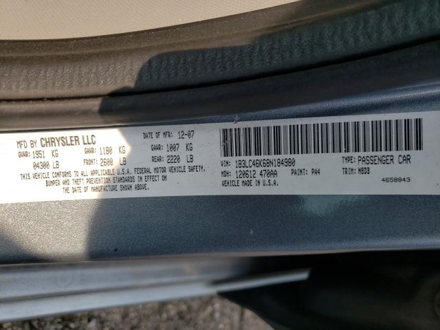 Photo 10 from auction – 2008 DODGE AVENGER SE with VIN 1B3LC46K68N184980