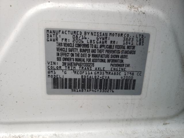 Photo 10 from auction – 2016 NISSAN SENTRA S with VIN 3N1AB7AP4GY330276