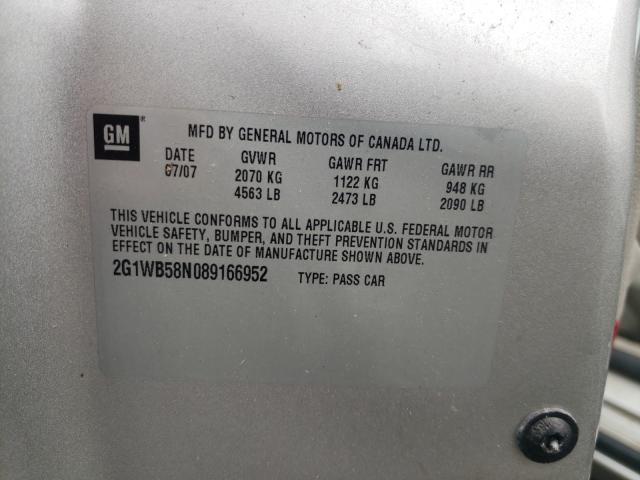 Photo 10 from auction – 2008 CHEVROLET IMPAL LS with VIN 2G1WB58N089166952