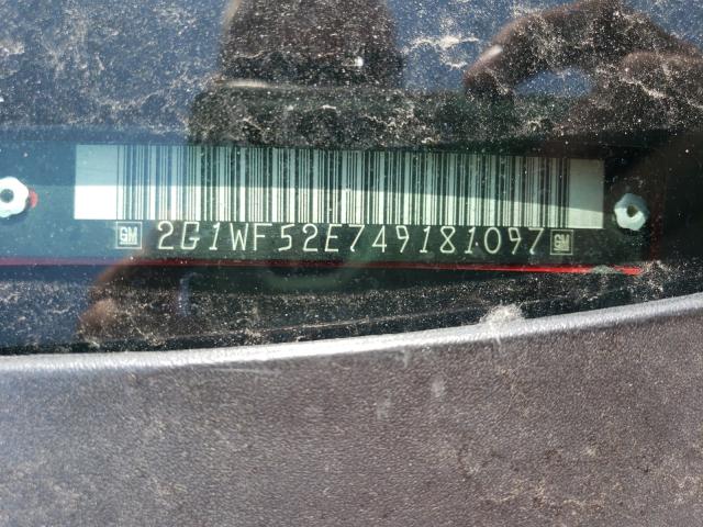 Photo 10 from auction – 2004 CHEVROLET IMPALA with VIN 2G1WF52E749181097