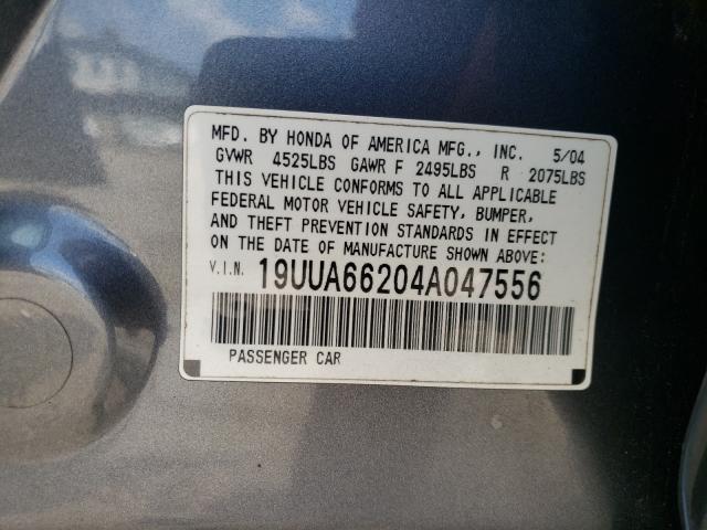 Photo 10 from auction – 2004 ACURA TL with VIN 19UUA66204A047556
