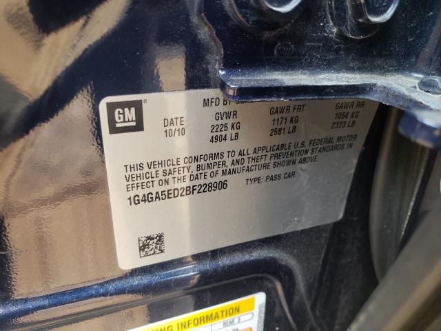 Photo 10 from auction – 2011 BUICK LACROSSE C with VIN 1G4GA5ED2BF228906