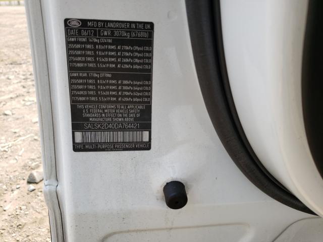 Photo 10 from auction – 2013 LAND ROVER RANGE ROVE with VIN SALSK2D40DA764421