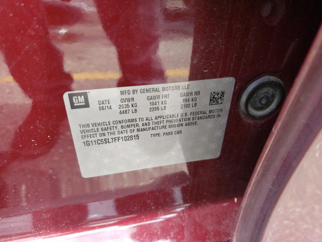 Photo 10 from auction – 2015 CHEVROLET MALIBU 1LT with VIN 1G11C5SL7FF102815