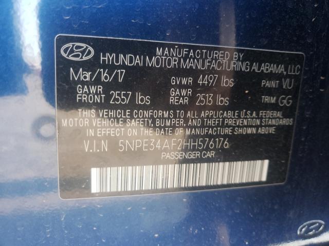 Photo 10 from auction – 2017 HYUNDAI SONATA SPO with VIN 5NPE34AF2HH576176