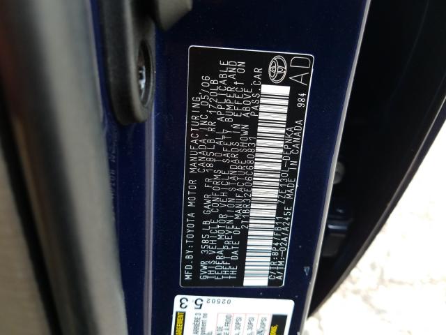 Photo 10 from auction – 2006 TOYOTA COROLLA CE with VIN 2T1BR32E06C680831