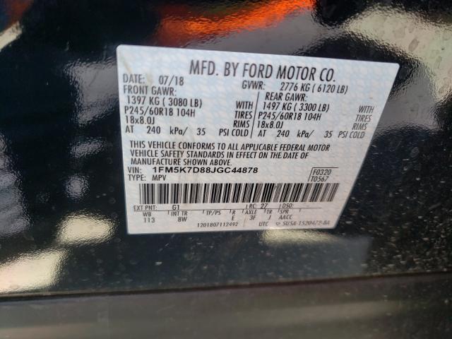 Photo 10 from auction – 2018 FORD EXPLORER X with VIN 1FM5K7D88JGC44878