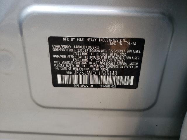 Photo 10 from auction – 2014 SUBARU FORESTER 2 with VIN JF2SJAMCXEH549148