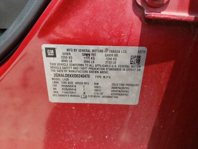 Photo 10 from auction – 2013 CHEVROLET EQUINOX LT with VIN 2GNALDEKXD6240478