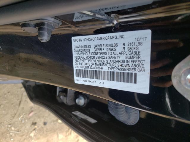 Photo 10 from auction – 2018 ACURA TLX with VIN 19UUB1F30JA008647