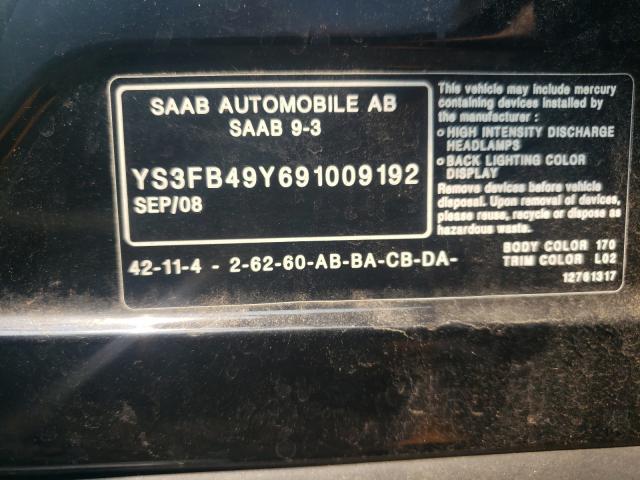Photo 10 from auction – 2009 SAAB 9-3 2.0T with VIN YS3FB49Y691009192