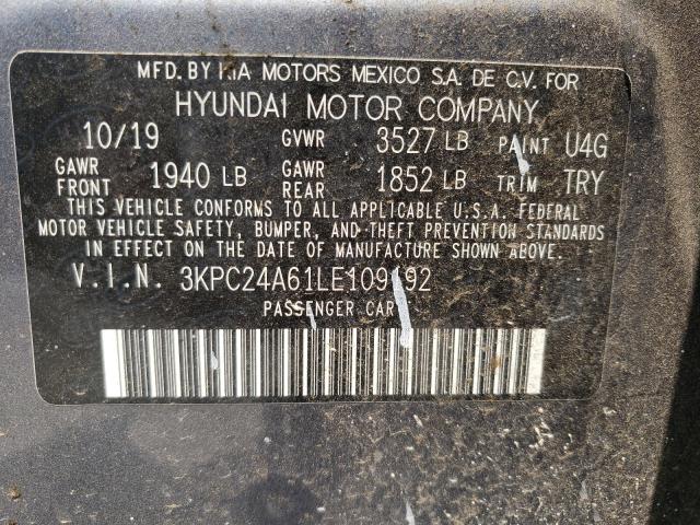 Photo 10 from auction – 2020 HYUNDAI ACCENT SE with VIN 3KPC24A61LE109192